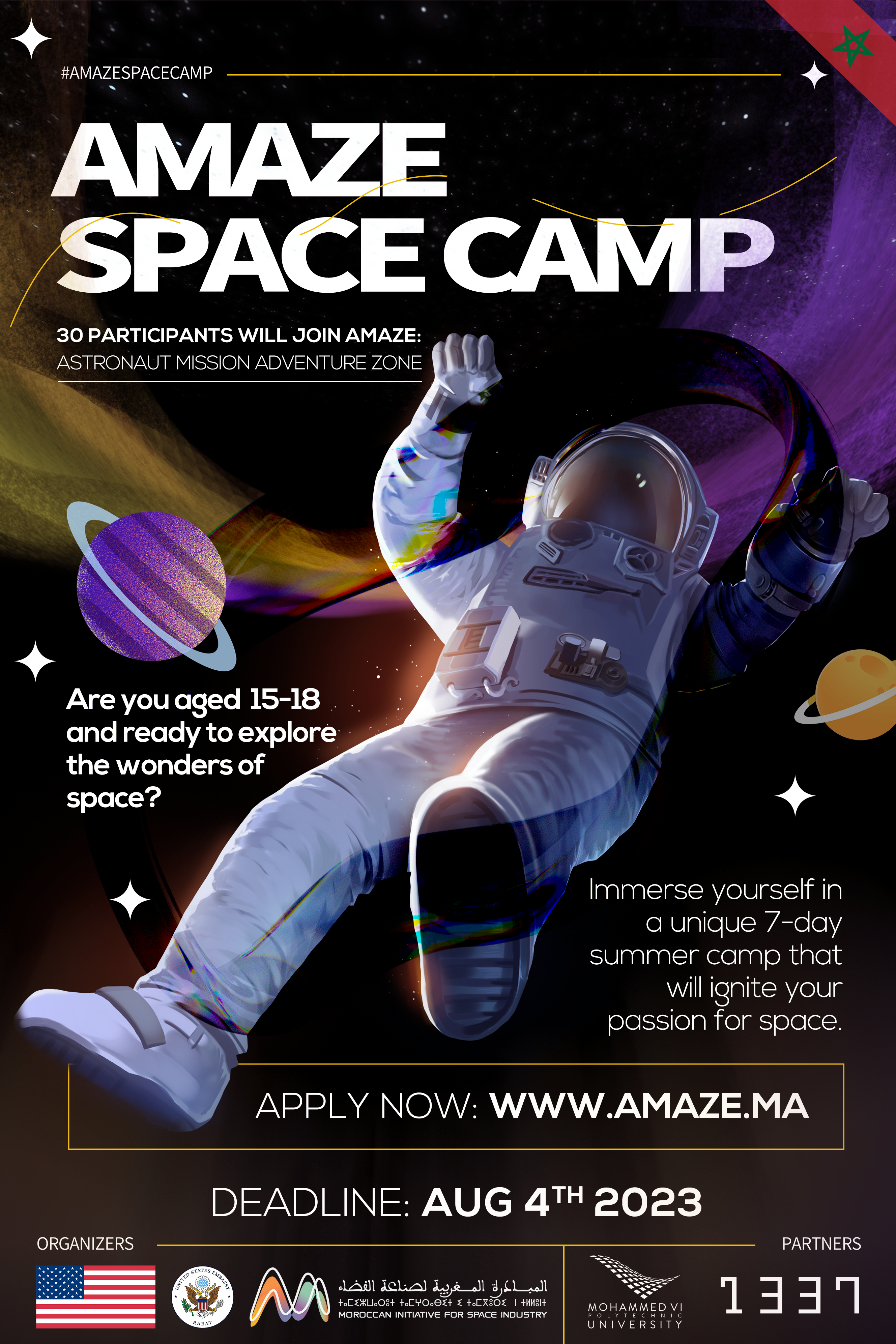 AMAZE Space Camp 2023 Poster (English)